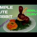 APPLE CARVING. SIMPLE APPLE CUTE RABBIT for beginners